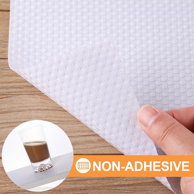 FLPMIX Shelf Liner for Kitchen Cabinets 10 inch Wide - Easy to Cut Drawer Mat - Waterproof Pantry Cabinet Liner for Shelves 10" x 396 Inch White