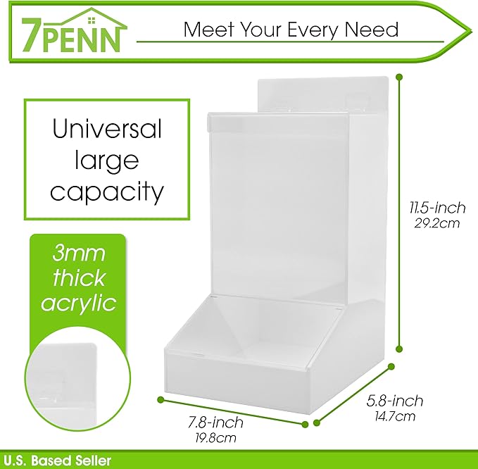 7Penn Clear Plastic Pantry Storage Container - Small Accessory and Snack Dispenser Office and Home Organization Bin