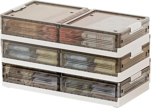 Under Bed Storage Containers - 3Pack, Stackable Under Bed Rolling Storage Plastic Containers, 13.5Gal Storage Bins with Wheels, Multi-purpose Storage Bins with Lids for Clothes, Shoes, And Duvets
