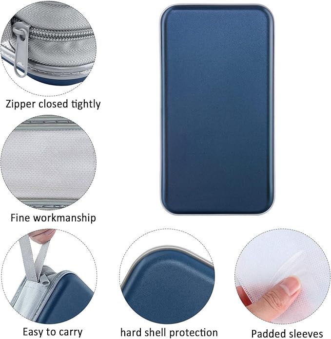 CD Case, DVD Case Holder 96 Capacity Hard Plastic CD DVD Disc Cases Storage Binder Wallet for Car Home Office Travel (Dark Blue)