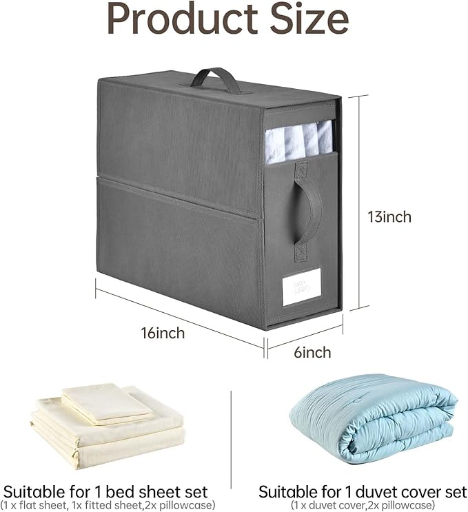 Bed Sheet Organizers and Storage,8 Pack Linen Closet Organizers and Storage, Foldable Bedding Storage for Bedsheets,