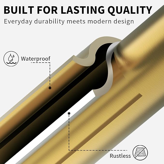 Adhesive Towel Hooks for Bathrooms 2 Pack Brushed Gold Stainless Steel and Zinc Alloy Sticky Wall Hooks for Hanging Heavy Duty Self Adhesive Robe Shower Hanger for Kitchen, Closet, Cabinet, Door