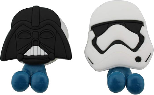 Star Movie Stormtrooper Head 2 pcs Set Toothbrush Holders with Suction Cup for Wall in Bathroom at Home RV Camper Van