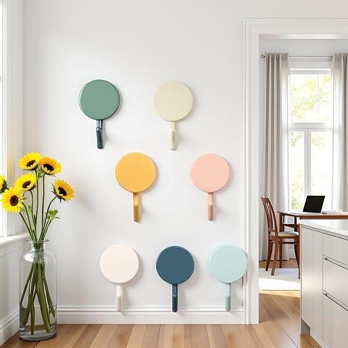 5Pcs Colorful Self Adhesive Hook, Cute Wall Hooks, Towel Hooks, Home Storage ，Stick On Plastic, Decorative Wall, Key Holder Kitchen, Bathroom, Office