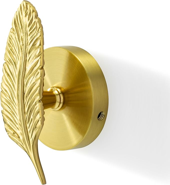 Brass Bird Coat Rack Robe Wall Hooks Hat Dragonfly Hanger for Bedroom Kitchen Various Shapes Animal Deer Decor Home Accessories (1, Feather)