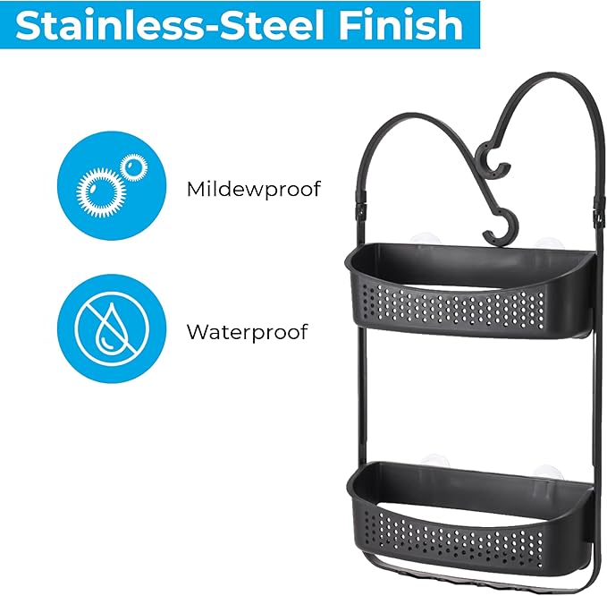 Shower Caddy Double Hanging Black