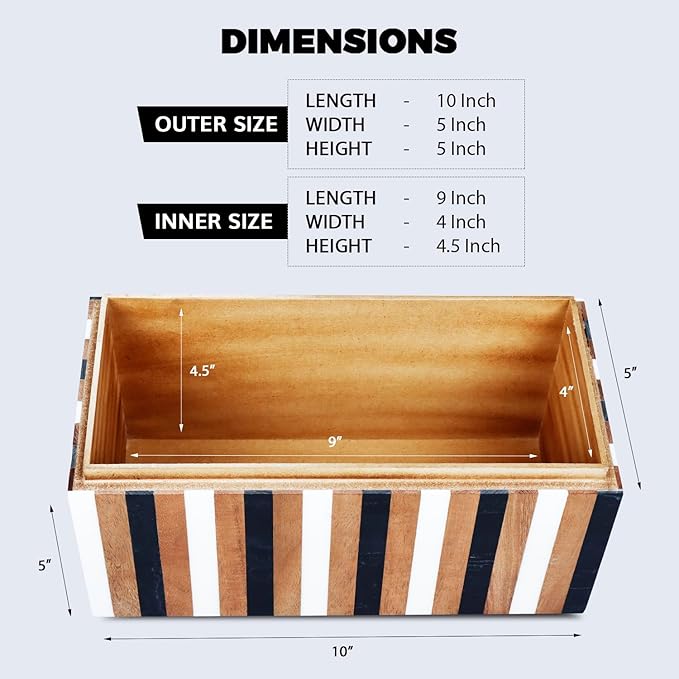 Handicrafts Home Large Decorative Storage Box with Lid Wooden Memory Box Keepsake Storage Box Photo Storage Box – Natural Wood Resin Inlay Marquet Cosmo Collection- 10x5x5