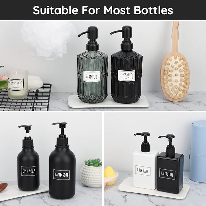 Segbeauty 84 Pack Self-Adhesive Waterproof Labels, Removable Soap Dispenser Bottles Stickers for Bathroom, Kitchen, Laundry & DIY Cleaning, Modern Farmhouse Home Decor