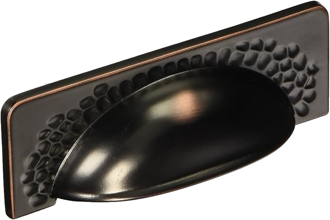 Hickory Hardware 1 Pack Solid Core Kitchen Cabinet Pulls, Luxury Cabinet Handles, Hardware for Doors & Drawers, 3-3/4 Inch (96mm) Hole Center, Oil-Rubbed Bronze Highlighted, Craftsman Collection