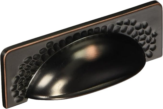 Hickory Hardware 1 Pack Solid Core Kitchen Cabinet Pulls, Luxury Cabinet Handles, Hardware for Doors & Drawers, 3-3/4 Inch (96mm) Hole Center, Oil-Rubbed Bronze Highlighted, Craftsman Collection