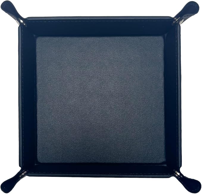 UnionBasic Small Valet Tray, Jewelry Tray for Rings Watches Earrings, Entryway Catchall Caddy for Coins Keys Change, Nightstand Bedside Valet Holder, Trays for Electronic Gadgets, Black