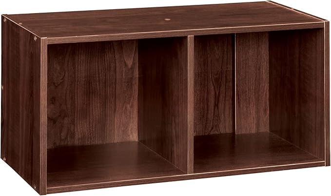 ClosetMaid Cubeicals 2-Cube Storage Shelf Organizer - Stackable or Wall-Mountable, Easy Assembly, Dark Cherry Finish