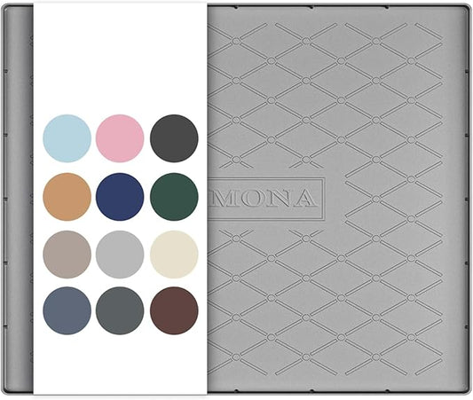 URMONA 25" x 19" Waterproof Silicone Mat in Multiple Sizes & Colors, Under Sink Mat for Kitchen & Bathroom, Pet Food Pad for Dogs & Cats, Kitchen Cabinet Liner, Multi-Purpose for Storage(Light Grey)