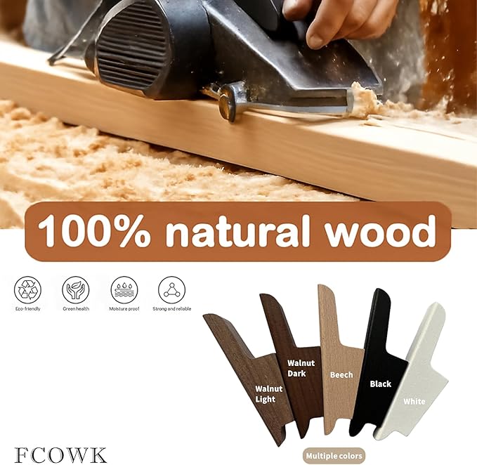 Wood Wall Hooks 4 Pack Coat Hooks Wall Mount Walnut Wooden Hooks for Hanging Hat, Bag, Backpack, Rustic Coat Hooks for Wall, Wood Towel Hooks for Bathrooms and Entryway Hooks (Walnut, Dark)