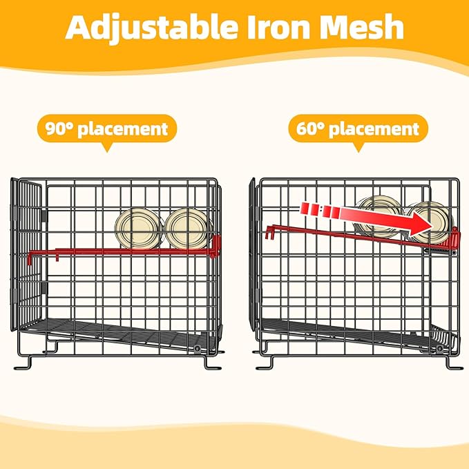 Adjustable Rack Organizer, Stackable 2-Tier Storage for Kitchen Pantry Cabinet, Can Holders for Food, Multifunctional Dispenser for Snacks Soda-3 Pack