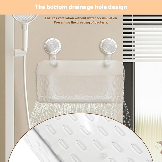 Shower Caddy Suction Cup Storage Rack Clear Acrylic Shower Shelves Glacier Water Ripples Corner Shelf For Bathroom Shower Accessories,Large Transparent Color
