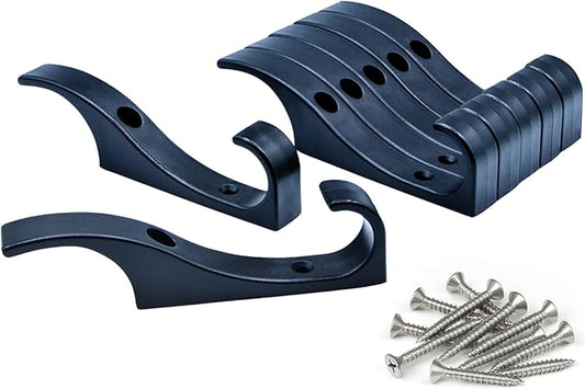 Heavy Duty Hooks for Hanging Coats, Jackets, Briefcases, Keys, Purse, Robe - Unbreakable Wall Mounted Coat Hook Holds Up to 88 Pounds - Perfect for Home, Office, Bathroom | Black, 7 - Pack