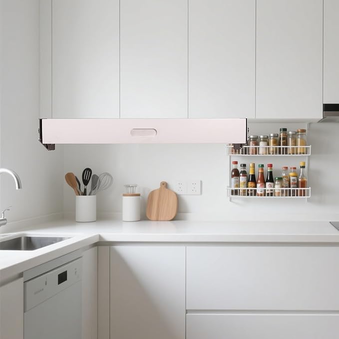 Pull Down Under Cabinet Spice Rack, Kitchen Storage Organizer, Counter Space Shelf (Spice rack M)