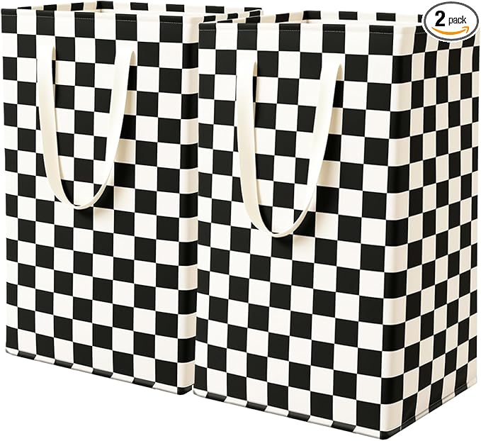 2 Pack Waterproof Laundry Hamper 150L Collapsible Laundry Basket Extended Cotton Handle Laundry Bag Large Clothes Storage Toy Organization for Bathroom Bedroom Laundryroom College Dorms