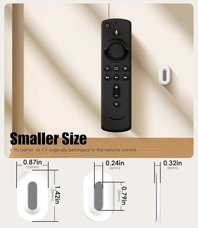 Nearockle Magnetic Remote Control Holder Wall Mount, 2025 Upgraded Smaller & Stronger Magnetic Silicone Remote Control Organizer TV Remote Charger Holder Caddy Back of TV (White-4 Pack)