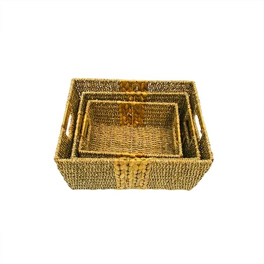 Rectangle Storage Organization Bathroom Basket Set by Trademark Innovations (Set of 3)