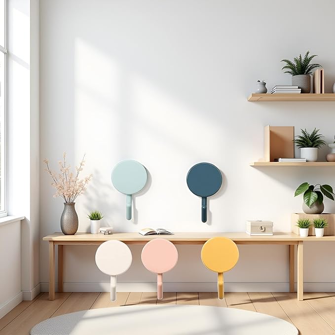 5Pcs Colorful Self Adhesive Hook, Cute Wall Hooks, Towel Hooks, Home Storage ，Stick On Plastic, Decorative Wall, Key Holder Kitchen, Bathroom, Office