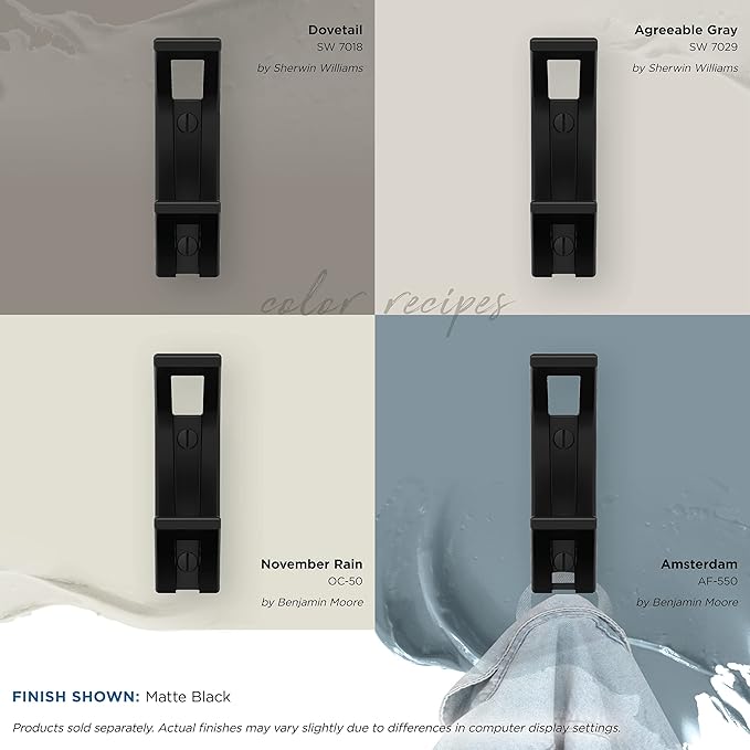 Amerock H37010MB | Avid Double Prong Decorative Wall Hook | Matte Black Hook for Coats, Hats, Backpacks, Bags | Hooks for Bathroom, Bedroom, Closet, Entryway, Laundry Room, Office