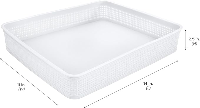 Simplify 5 Piece Organizing Set | Multiple Size Bins | Multipurpose | Office | Desk | Dorm | Bathroom | Storage Basket | Small Items | Accessories | White
