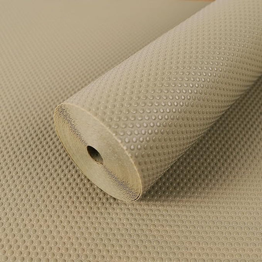 FLPMIX Shelf Liners for Kitchen Cabinets: 23 inch Wide Large Waterproof Under Sink Mat - Khaki Non-Adhesive Easy to Cut Drawer Liner for Pantry Shelves 23" W x 300" L