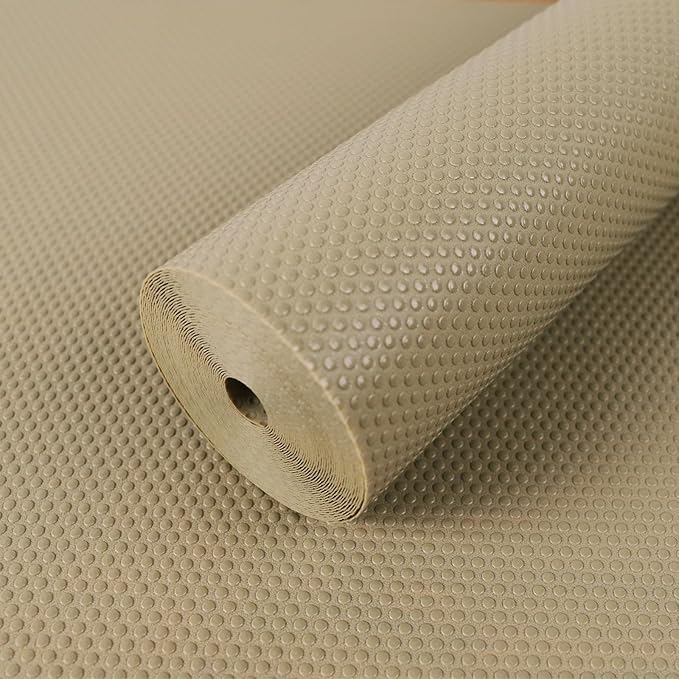 Cabinet Shelf Liner Waterproof Khaki - 22 Inch Wide Easy to Cut Under Sink Mat - Non-Adhesive Large Drawer Liner 22 x 300 in