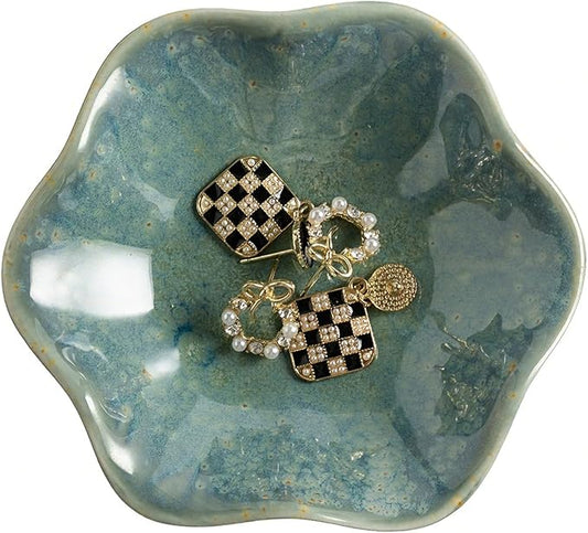 Ceramic Trinket Dish, Ring Tray, Decorative Jewelry Dish for Earrings Necklaces Watch Keys, for Women