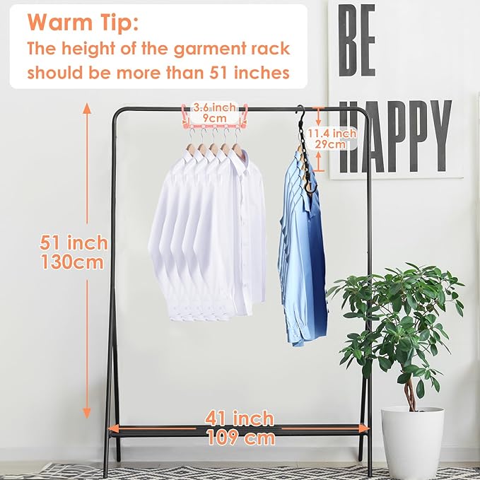 Closet Organizers and Storage, Magic Space Saving Hangers for 60 Heavy Clothes, College Dorm Room Essentials, Sturdy 360° Swivel Hooks Cascading Hanger, Bedroom Home Organization Essentials, 12 Pack