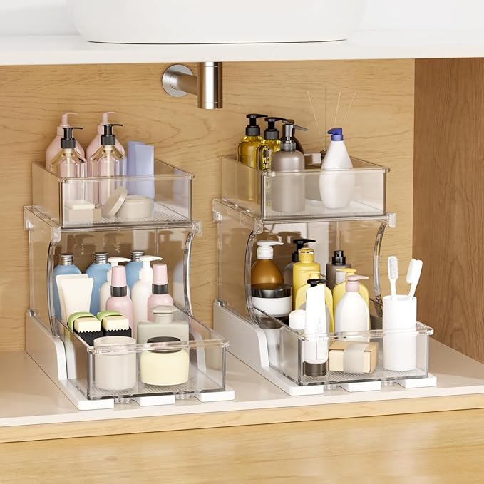 Dayacoco 2 Tier Bathroom Organizers and Storage, Bathroom Counter Organizer, Under Sink Organizer Bathroom, Bathroom Under Sink Organizer, Bathroom Vanity Organizer, New for 2026, 1 Pack