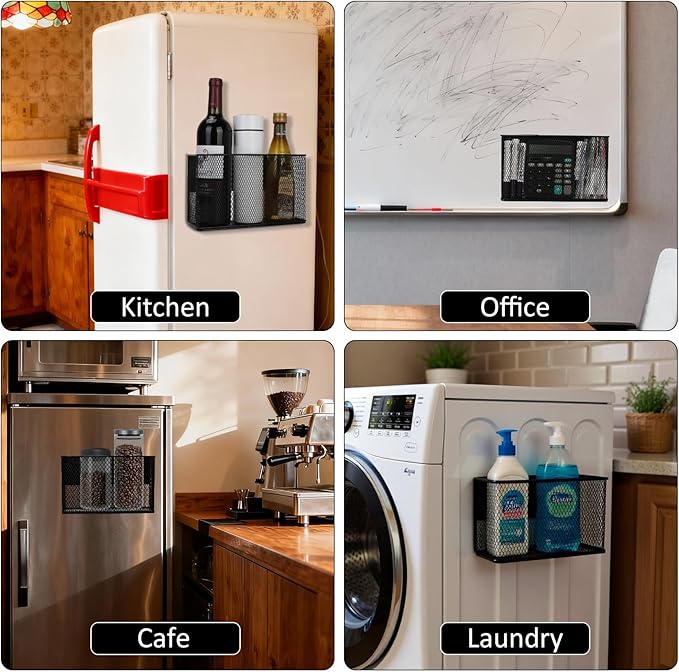 Magnetic Shelf for Fridge Heavy Duty,Magnetic Basket Fridge Organizer for Kitchen Laundry Refrigerator Pantry Holder Rack Organization Home School Office Storage