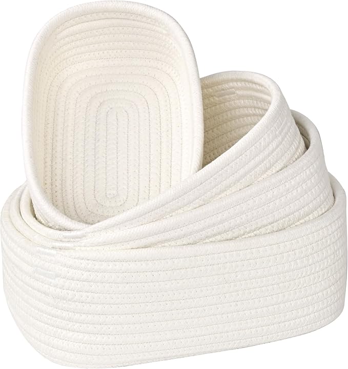 4 Pcs Storage Baskets for Organizing - Small Basket for Shelves, Easter Baskets for Kids or Gift Baskets Empty for Festivals