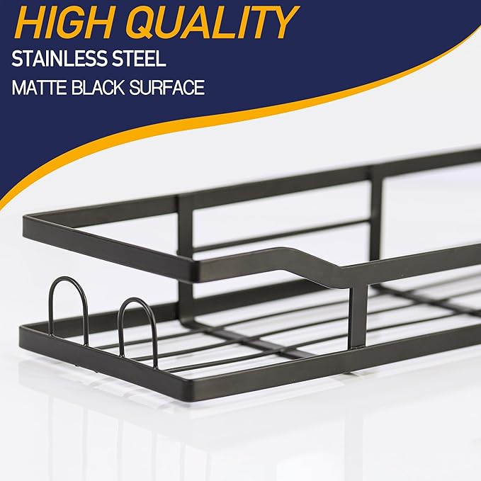 Premium 3 Pack Shower Caddy , Adhesive Bathroom Organizer And Storage Shelves , Rustproof Stainless Steel Shower Shelves With Large Capacity , Home & Kitchen Decor , No Drill , Space-Saving Design