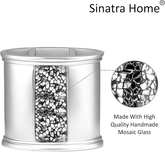Popular Bath Silver Sinatra, Tooth Brush Holder