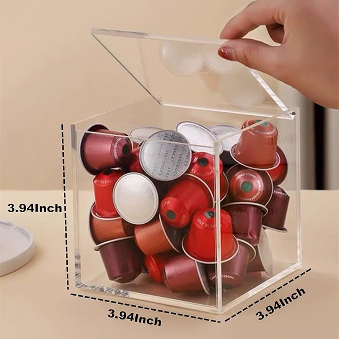 Acrylic Box with Lid Clear Container Transparent 5 mm Thickness Acrylic Hinge Lid Box Clear Dryer Sheet Dispenser for Laundry Organization and Storage Laundry Room Decor