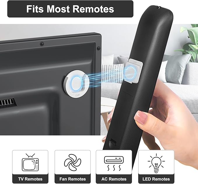 Magnetic Remote Control Holder Wall Mount, 4 Pack Upgrade Remote Control Organizers Storage Self-Adhesive TV Remote Control Caddy for Back of TV White