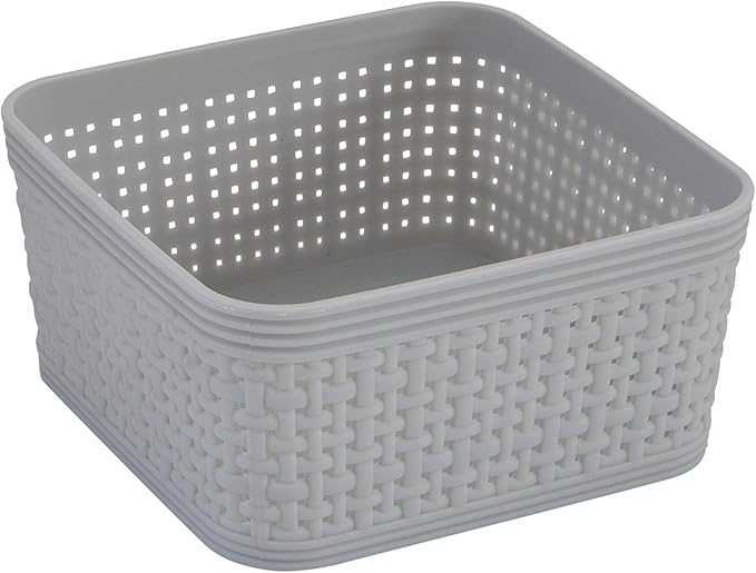 Simplify 5 Piece Organizing Set | Multiple Size Bins | Multipurpose | Office | Desk | Dorm | Bathroom | Storage Basket | Small Items | Accessories | Grey
