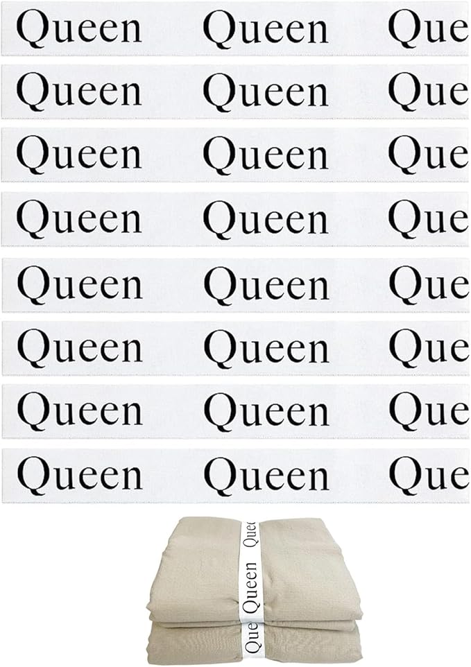 8Pcs Bed Sheet Organizer Bands, Sheet Organizers Closet Organization, Sheet Keepers Elastic Sheet Storage Sheet Sets for Organizing, Linen Labels Bedding Storage Bedroom (Queen 8Pcs)