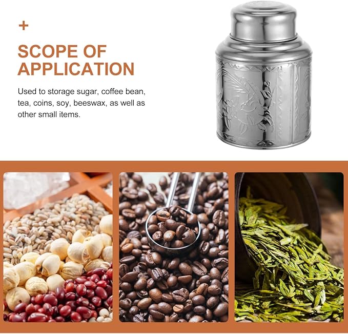 Luxshiny Portable Airtight Stainless Steel Tea Canister with Sealing Lid for Loose Leaf Tea Storage and Kitchen Organization 5.51X4.13X2.55 Inches