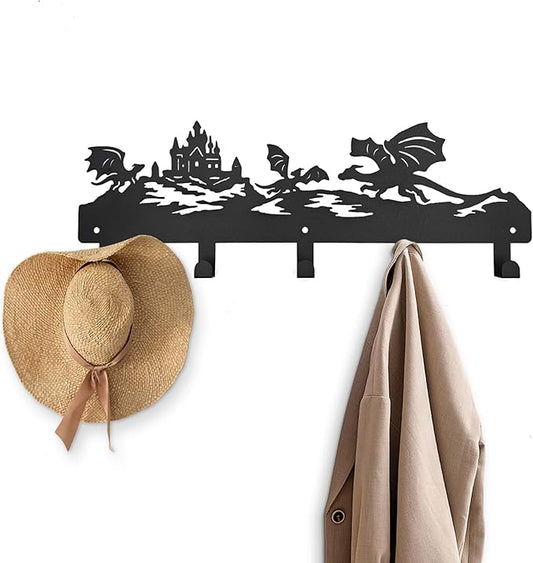 Dragon Coat Hooks,Enchanting Dragon Wall Art – Decorative Wall Hooks with Imaginative Design, Perfect for Home & Kitchen Storage, Modern Porta Llaves de Pared