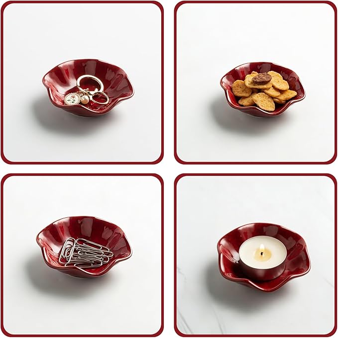 Ceramic Trinket Dish, Ring Tray, Decorative Jewelry Dish for Earrings Necklaces Watch Keys, for Women