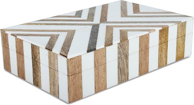 Handicrafts Home Large Decorative Storage Box 12x6â Coffee Table Organizer Box, Modern Home DÃ©cor Accent, Keepsake Memory Box, Jewelry Storage Box, Boho Decorative Box with Lid for Shelf, Mantle Decor