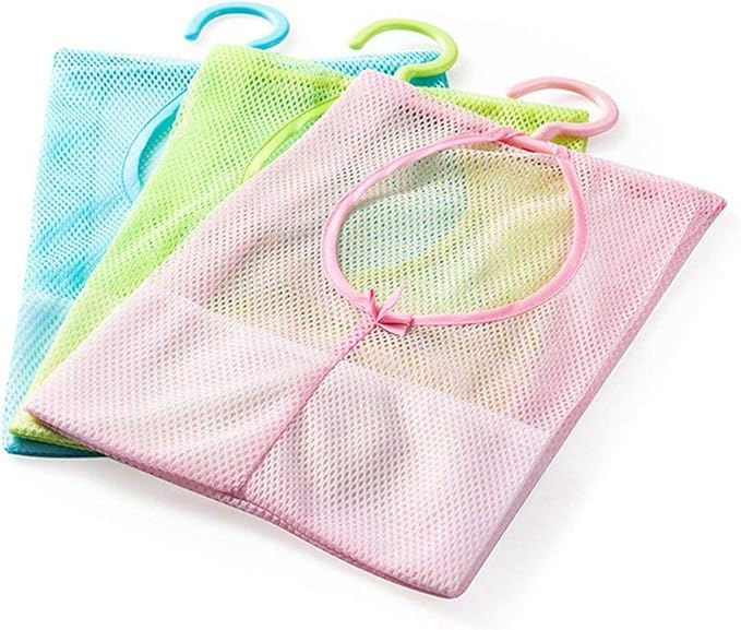DurReus Outdoor Mesh Clothespin Bag Bathroom Shower Caddy Holder Home Storage Kitchen Organizer Hanger Sack Clips Holders 3 Pack