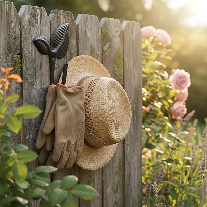 iplusmile Leaf Wall Hook Set 4-Pack Rustic Wrought Iron Decorative Coat Hooks Vintage Style Wall Mounted Leaf Shaped Hooks for Hanging Bags Hats Keys Towels