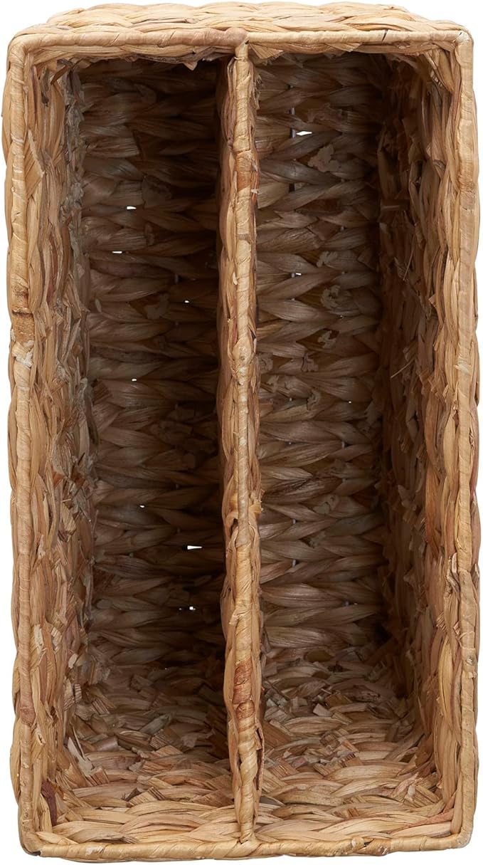 Household Essentials Side by Side Magazine Rack, Natural Hyacinth