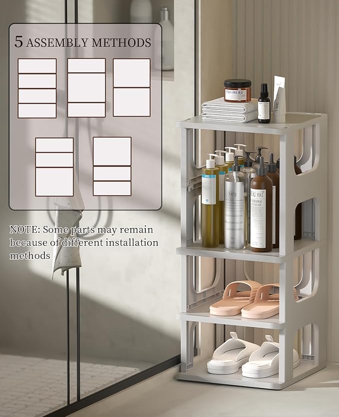HAIXIN 5-Tier Shoe Rack - Durable Space Saving Shoe Storage Stand for Closet, Entryway, Hallway, Dorm, Bathroom - Grey (Pack of 2)