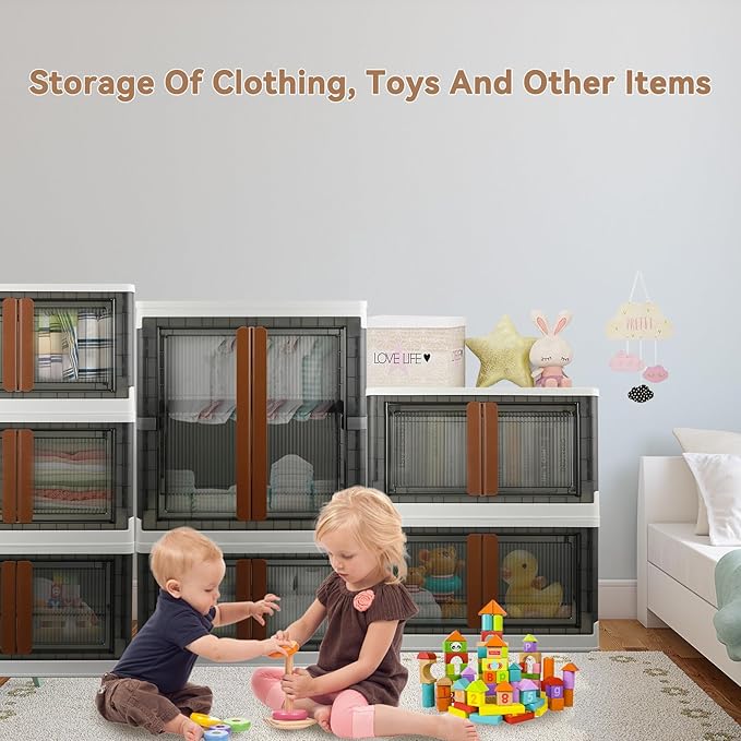 Wardrobe, Closet, Collapsible Storage Cabinet, Useful Box with Large Capacity, 37.5 Gal (142 L), Stackable, Easy Storage of Clothing, Installation Free